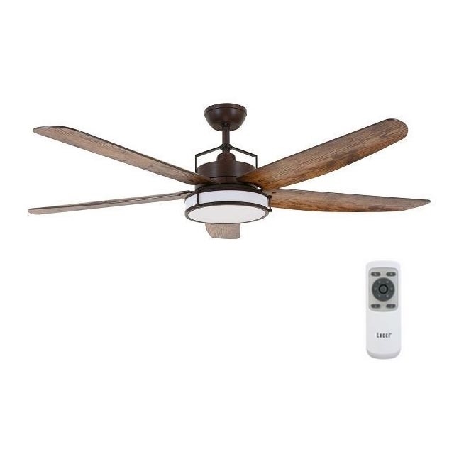 Lucci air 213175 - Ventilateur de plafond LED à intensité variable LOUISVILLE 1xGX53/18W/230V marron + télécommande