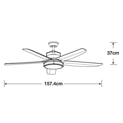 Lucci air 213176-Ventilateur de plafond LED à intensité variable LOUISVILLE 1xGX53/18W/230V bois/blanc + télécommande