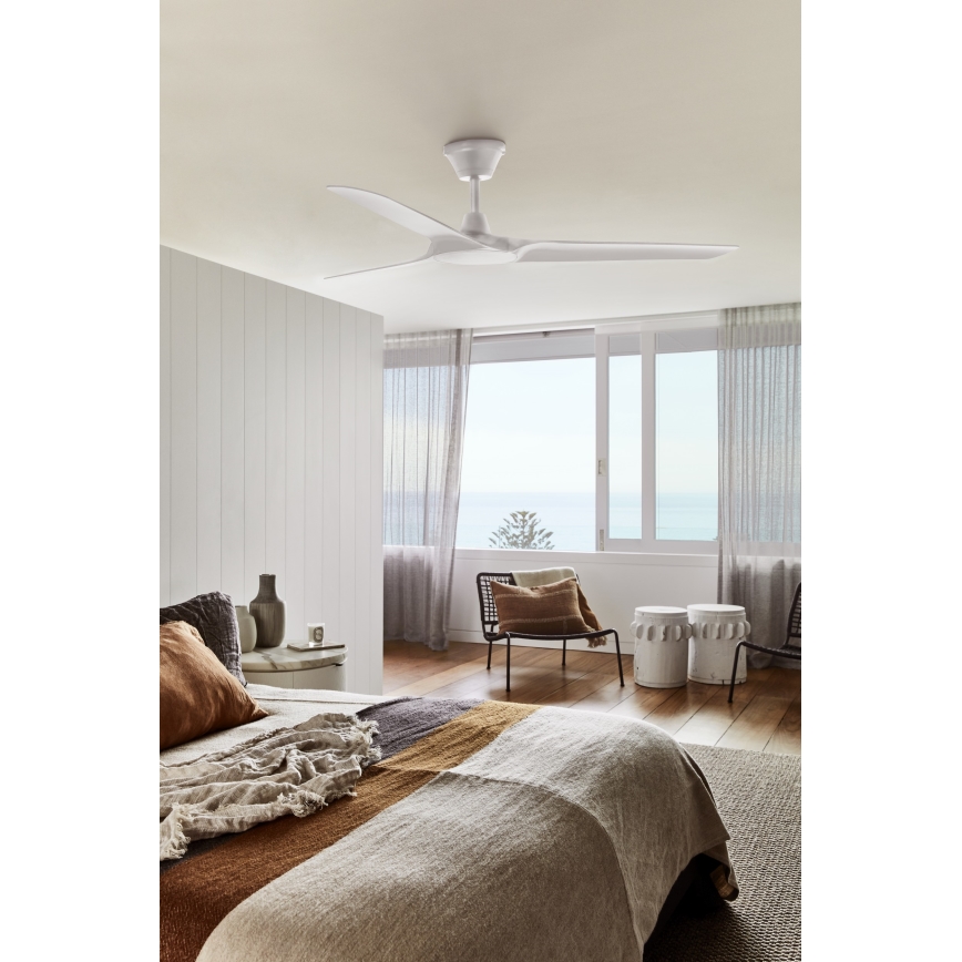 Lucci Air 21321549 - Ventilateur de plafond ABYSS d. 142 cm IP66 blanc + télécommande