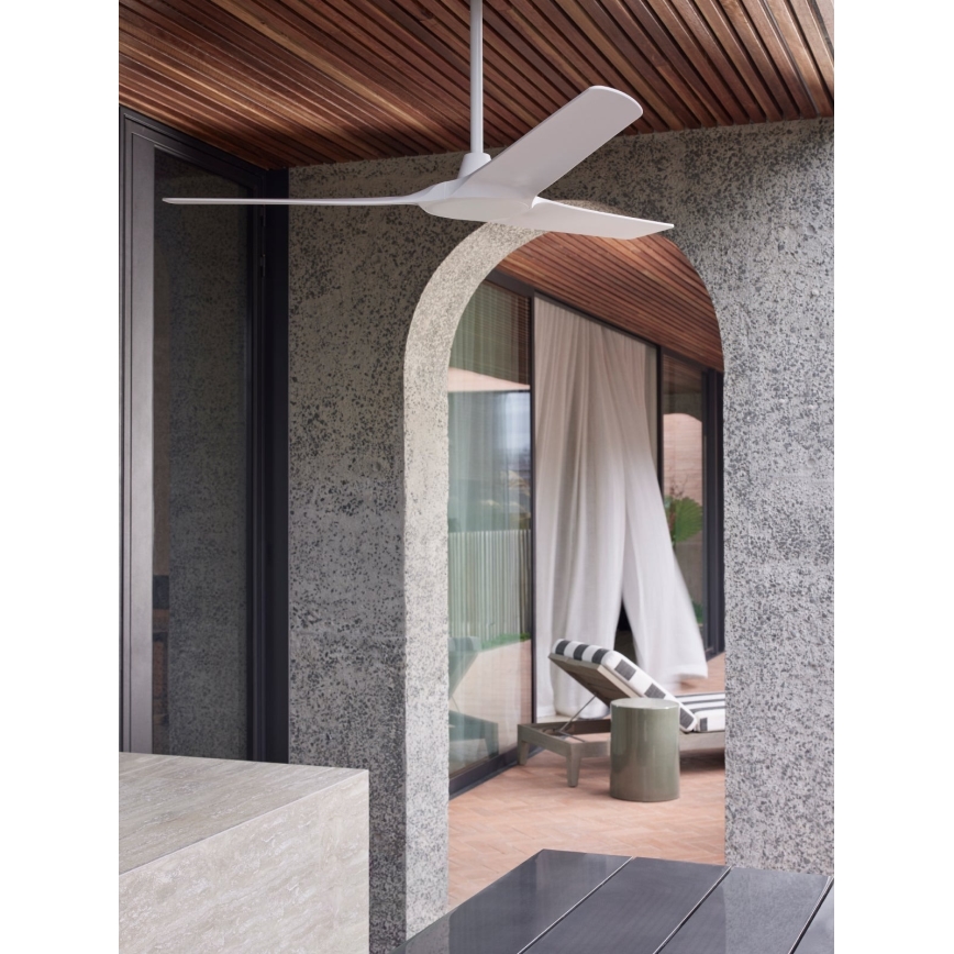 Lucci Air 21321549 - Ventilateur de plafond ABYSS d. 142 cm IP66 blanc + télécommande