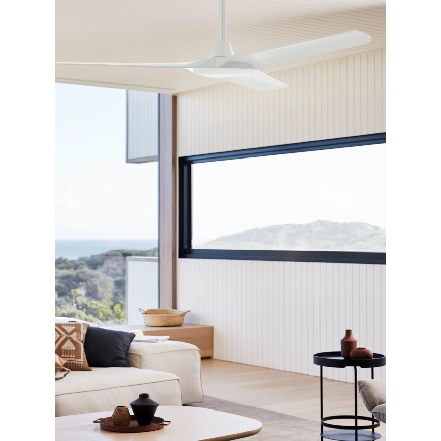 Lucci Air 21321549 - Ventilateur de plafond ABYSS d. 142 cm IP66 blanc + télécommande