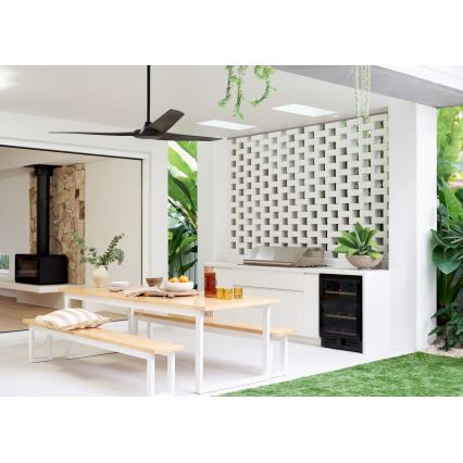 Lucci Air 21321649 - Ventilateur de plafond ABYSS d. 142 cm IP66 noir + Télécommande