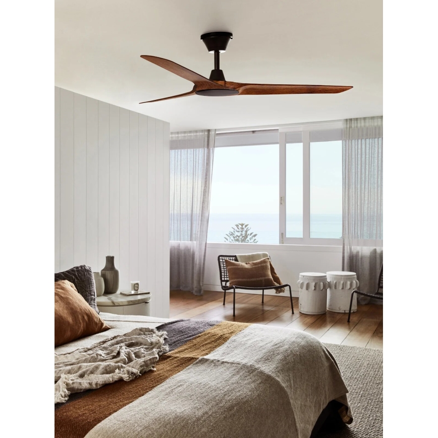 Lucci Air 21321749 - Plafondventilator ABYSS diameter 142 cm IP66 bruin + afstandsbediening