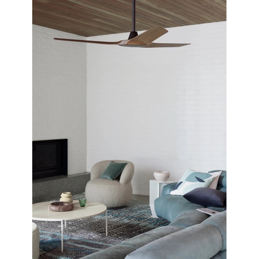 Lucci Air 21321749 - Ventilateur de plafond ABYSS d. 142 cm IP66 marron + télécommande