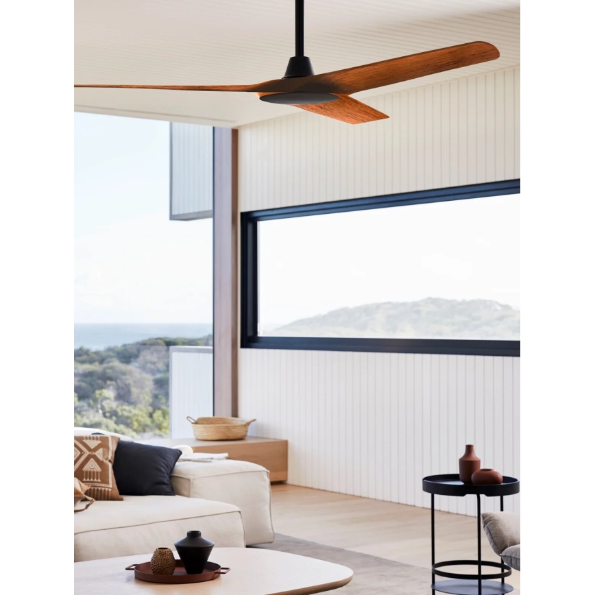 Lucci Air 21321749 - Ventilateur de plafond ABYSS d. 142 cm IP66 marron + télécommande