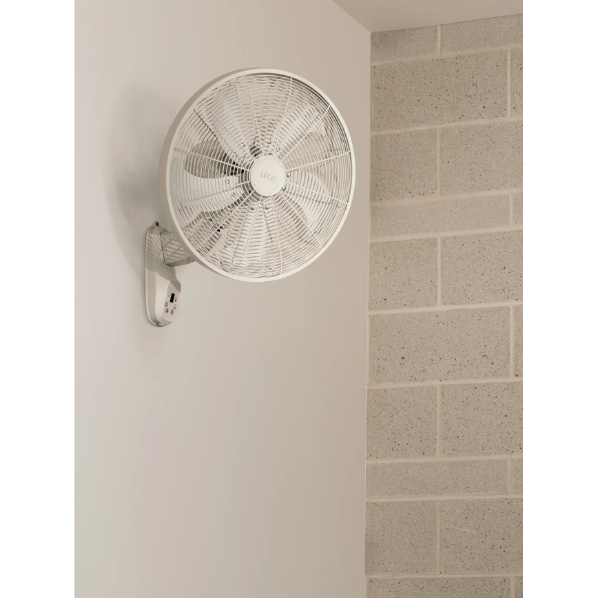 Lucci Air 21326649 - Ventilateur mural GLIDE 36W/230V Ø 45 cm blanc + télécommande
