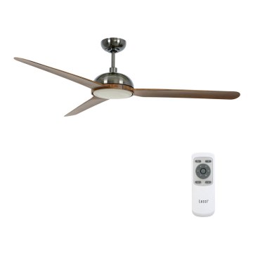 Lucci air 213301- Ventilateur de plafond LED à intensité variable UNIONE 1xGX53/12W/230V marron/chrome brillant + Télécommande