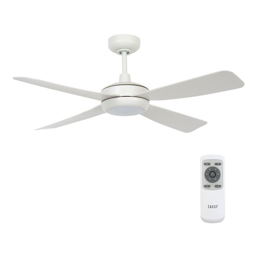 Lucci air 213302- Ventilateur de plafond à intensité variable LED SLIPSTREAM 1xGX53/12W/230V blanc + Télécommande