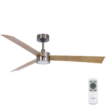 Lucci air 21610449 - LED dimbare plafondventilator CLIMATE 1xGX53/12W/230V bruin/glanzend chroom + afstandsbediening
