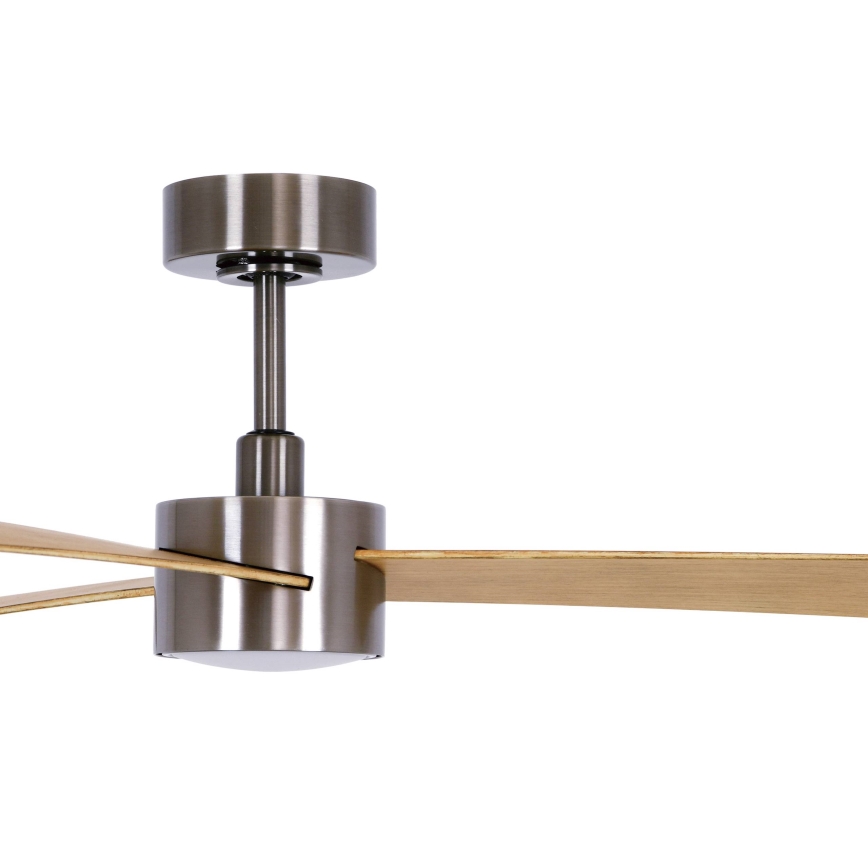 Lucci air 21610449 - LED dimbare plafondventilator CLIMATE 1xGX53/12W/230V bruin/glanzend chroom + afstandsbediening