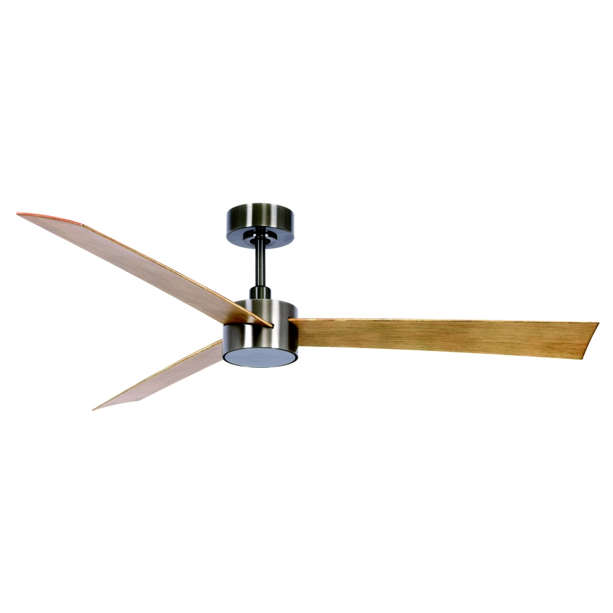 Lucci air 21610449 - LED dimbare plafondventilator CLIMATE 1xGX53/12W/230V bruin/glanzend chroom + afstandsbediening