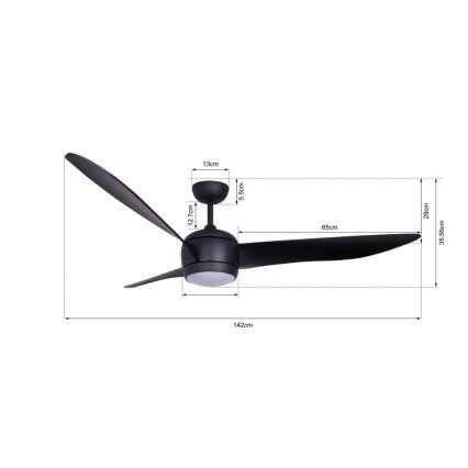 Lucci air 512910 - Ventilateur de plafond AIRFUSION NORDIC LED/20W/230V noir + télécommande