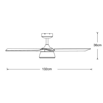 Lucci air 513072 - Ventilateur de plafond LED à intensité variable BRONX LED/18W/230V 3000/4000/6000K noir/chrome brillant + Télécommande