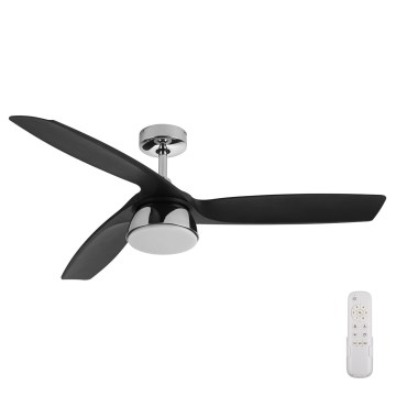 Lucci air 513072 - Ventilateur de plafond LED à intensité variable BRONX LED/18W/230V 3000/4000/6000K noir/chrome brillant + Télécommande