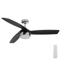 Lucci air 513072 - Ventilateur de plafond LED dimmable BRONX LED/18 W/230 V 3000/4000/6000 K noir/chrome brillant Ø 132 cm + télécommande