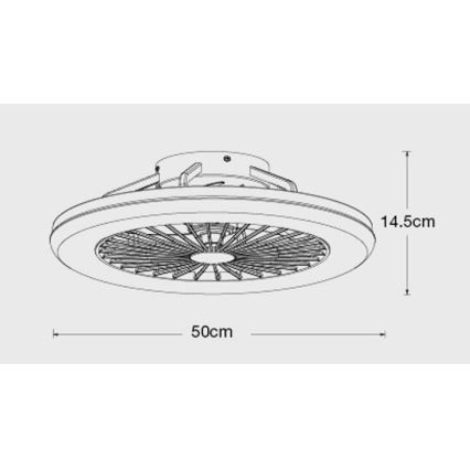 Lucci Air 513200 - LED Dimbare plafondlamp met ventilator OSLO LED/20W/230V 3000/4500/6500K wit + afstandsbediening
