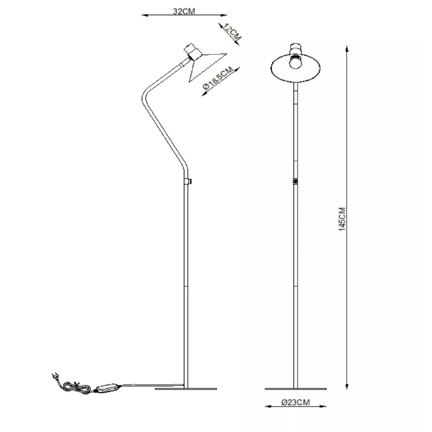Lucide 05728/01/30 - Lampadaire à intensité variable PEPIJN 1xE14/40W/230V