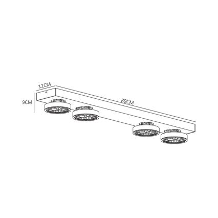 Lucide 09920/40/36 - Spot LED à intensité modulable NENAD AR111 4xG53/10W/230V