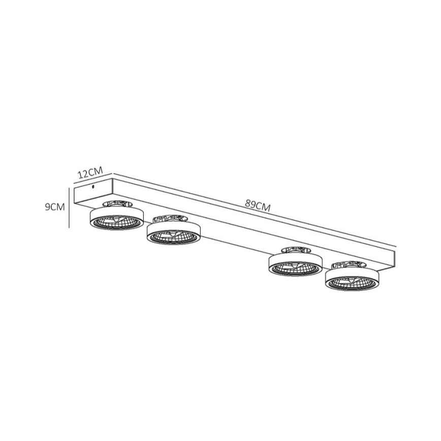 Lucide 09920/40/36 - Spot LED à intensité modulable NENAD AR111 4xG53/10W/230V