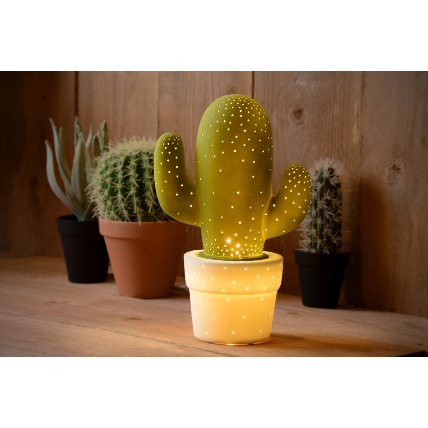 Lucide 13513/01/33 - Tafellamp CACTUS 1xE14/25W/230V groen