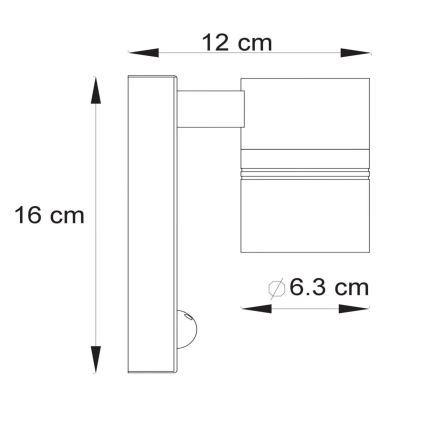 Lucide 14866/05/12 - LED Buitenverlichting met sensor ARNE-LED 1xGU10/5W/230V IP44