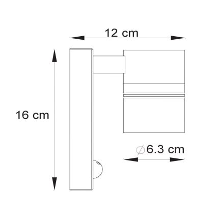 Lucide 14866/05/30 - LED Buitenverlichting met sensor ARNE-LED 1xGU10/5W/230V IP44