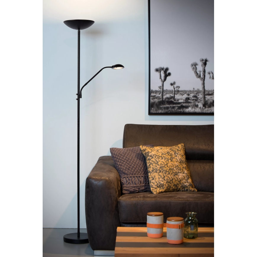 Lucide 19791/24/30 - Lampadaire à intensité variable ZENITH LED/20W + LED/4W/230V noir