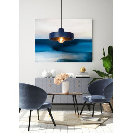 Lucide 20419/35/35 - Hanglamp aan een koord OPHELIA 1xE27/40W/230V d. 35 cm blauw