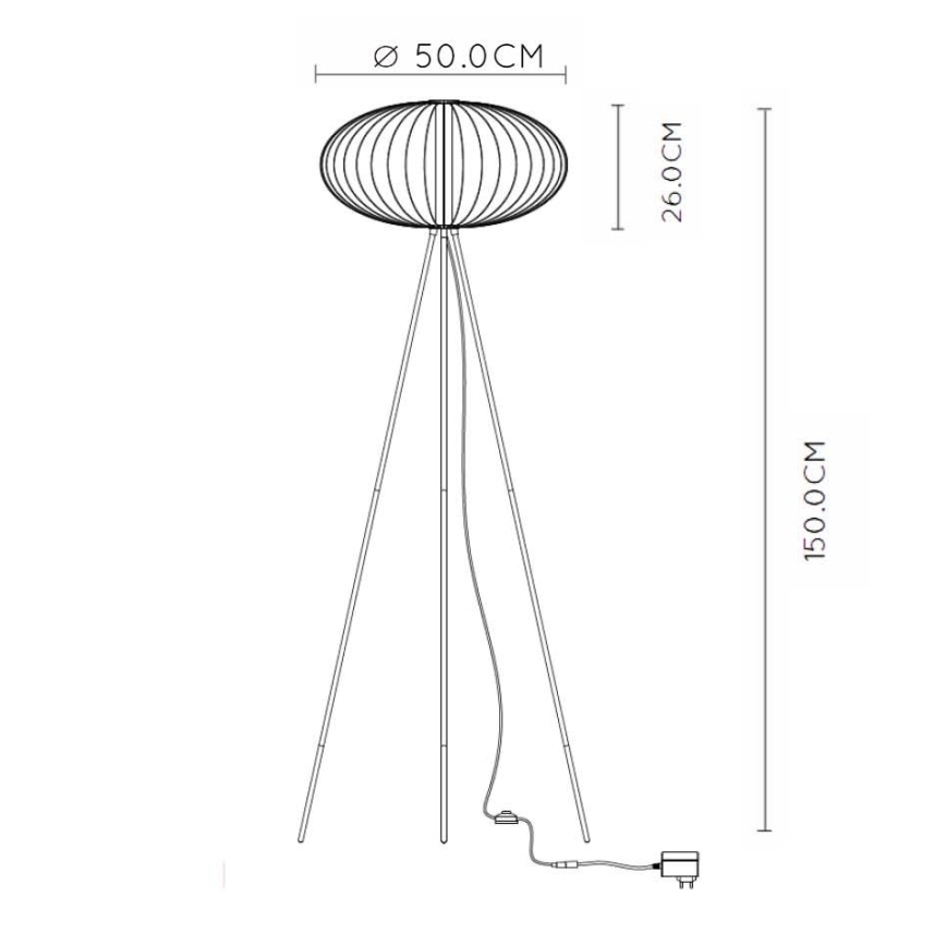 Lucide 20714/05/30 - Lampe sur pied LED CARBONY LED/5W/230V