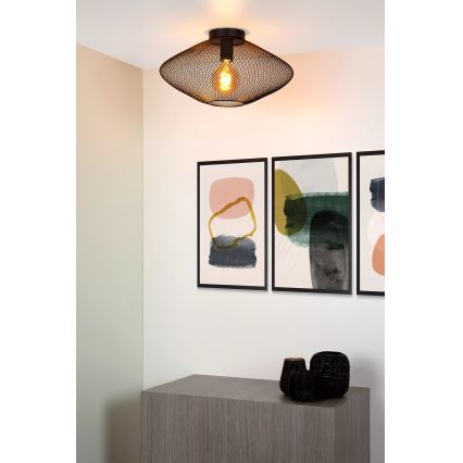 Lucide 21123/45/30 - Plafond Lamp MESH 1xE27/40W/230V zwart