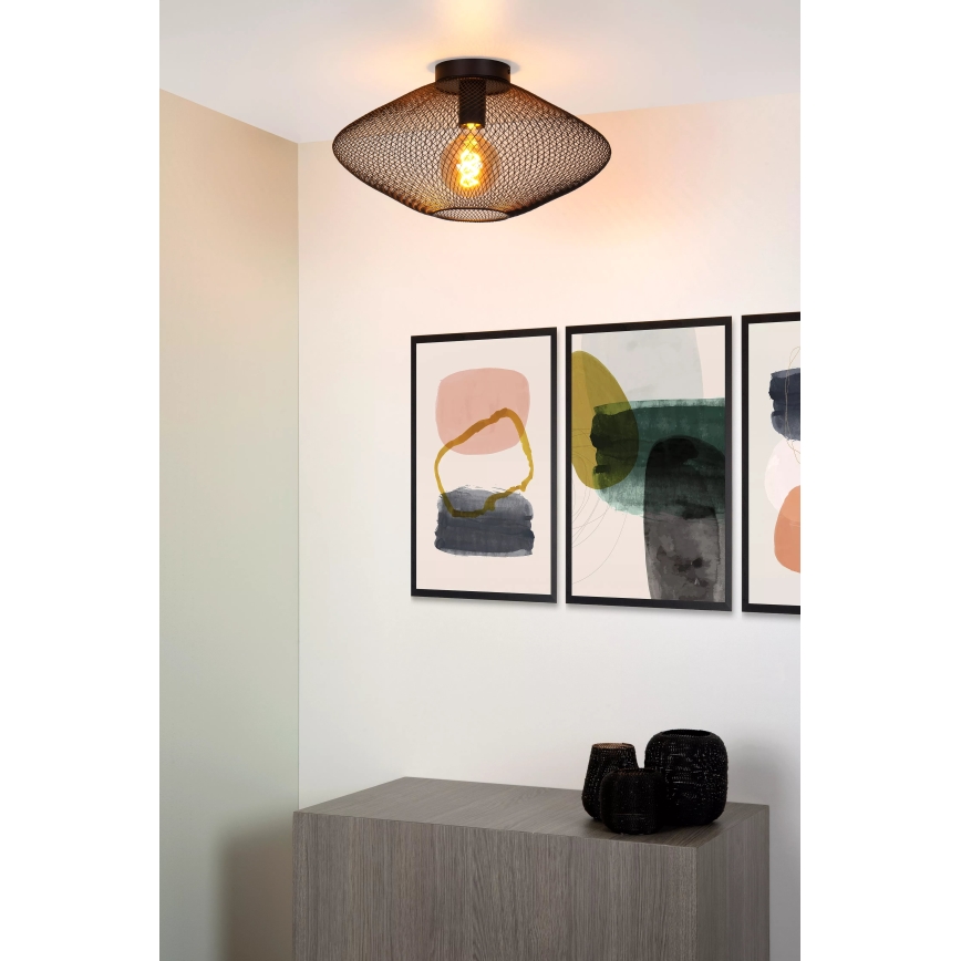 Lucide 21123/45/30 - Plafonnier MESH 1xE27/40W/230V noir