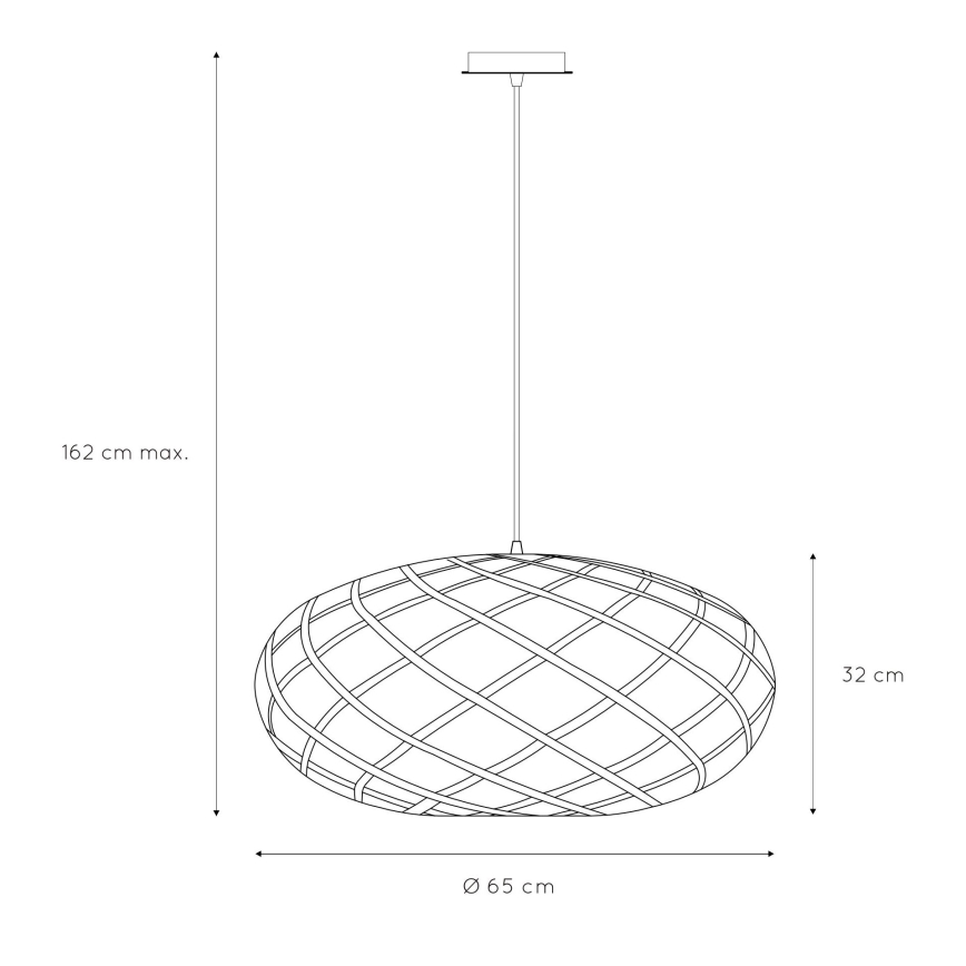 Lucide 21417/65/12 - Hanglamp aan koord WOLFRAM 1xE27/60W/230V