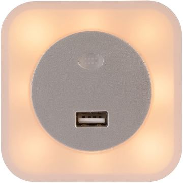 Lucide 22203/01/36 - LED Oriëntatielampje met stekker s USB LED/1W/230V
