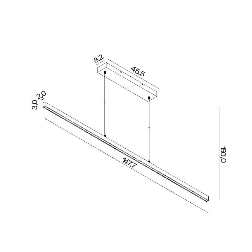 Lucide 23461/34/30 – Suspension filaire LED à intensité variable SIGMA LED/34W/230V Noir