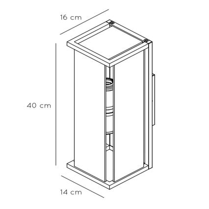 Lucide 27883/02/30 - Applique murale extérieure CLAIRE 2xE27/15W/230V IP54
