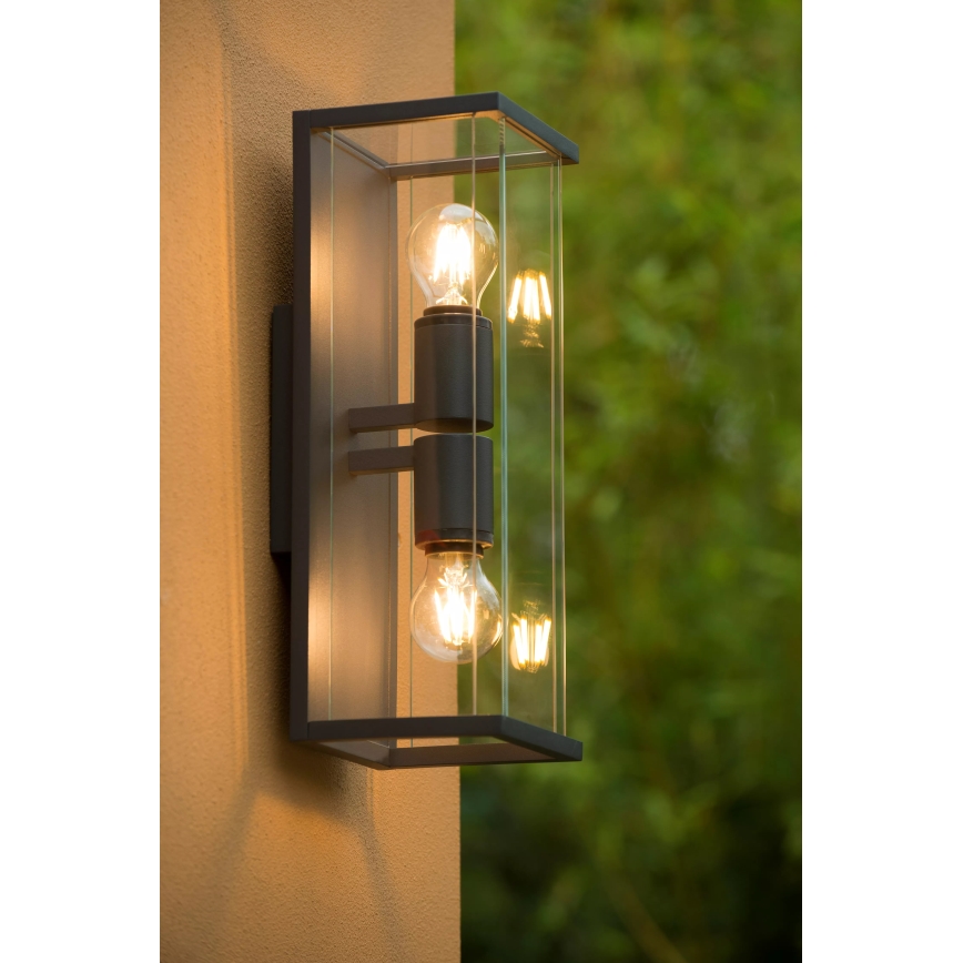 Lucide 27883/02/30 - Buiten wandlamp CLAIRE 2xE27/15W/230V IP54