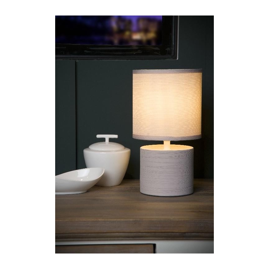 Lucide 47502/81/38 - Tafellamp GREASBY 1xE14/40W/230V crème