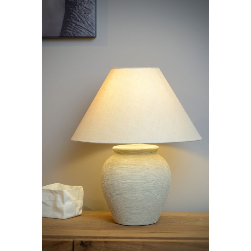Lucide 47507/81/38 - Tafellamp RAMZI 1xE27/60W/230V beige