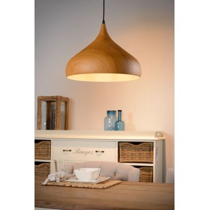 Lucide 76360/01/72 - Hanglamp WOODY 1xE27/60W/230V 42 cm