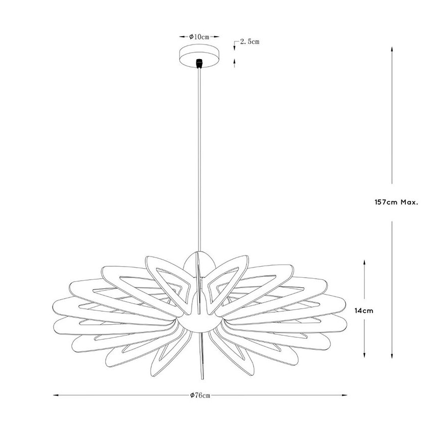 Lucide 77483/76/30 - Hanglamp aan een koord ZIDANE 1xE27/15W/230V bruin/zwart