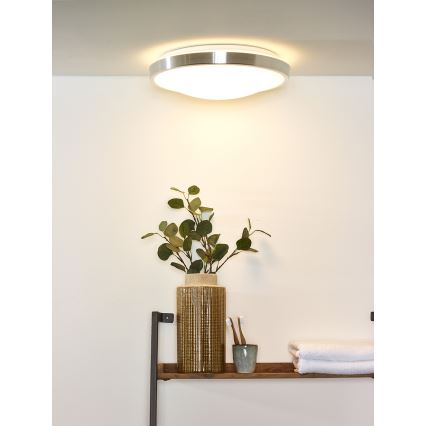 Lucide 79166/25/12 - Dimbare LED Badkamer Plafond Lamp CASPER LED/24W/230V IP44