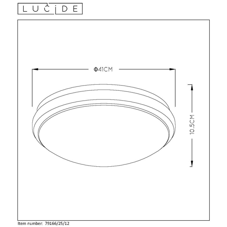 Lucide 79166/25/12 - Dimbare LED Badkamer Plafond Lamp CASPER LED/24W/230V IP44