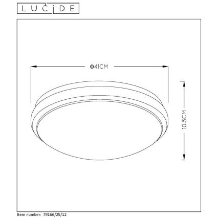 Lucide 79166/25/12 - Plafonnier de salle de bain à intensité variable CASPER LED/24W/230V IP44