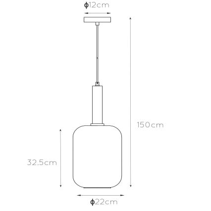 Lucide - Hanglamp aan een koord JOANET 1x E27 / 40W / 230V