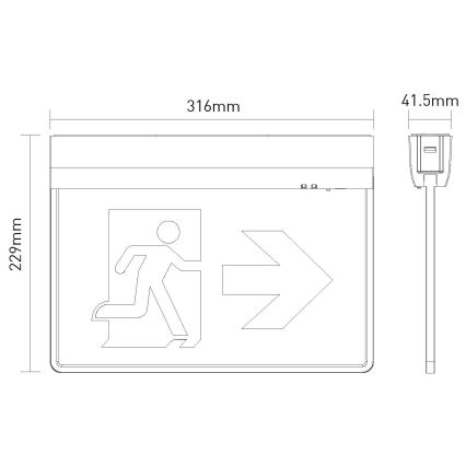 Lumière de secours LED/4,5W/230V 6500K