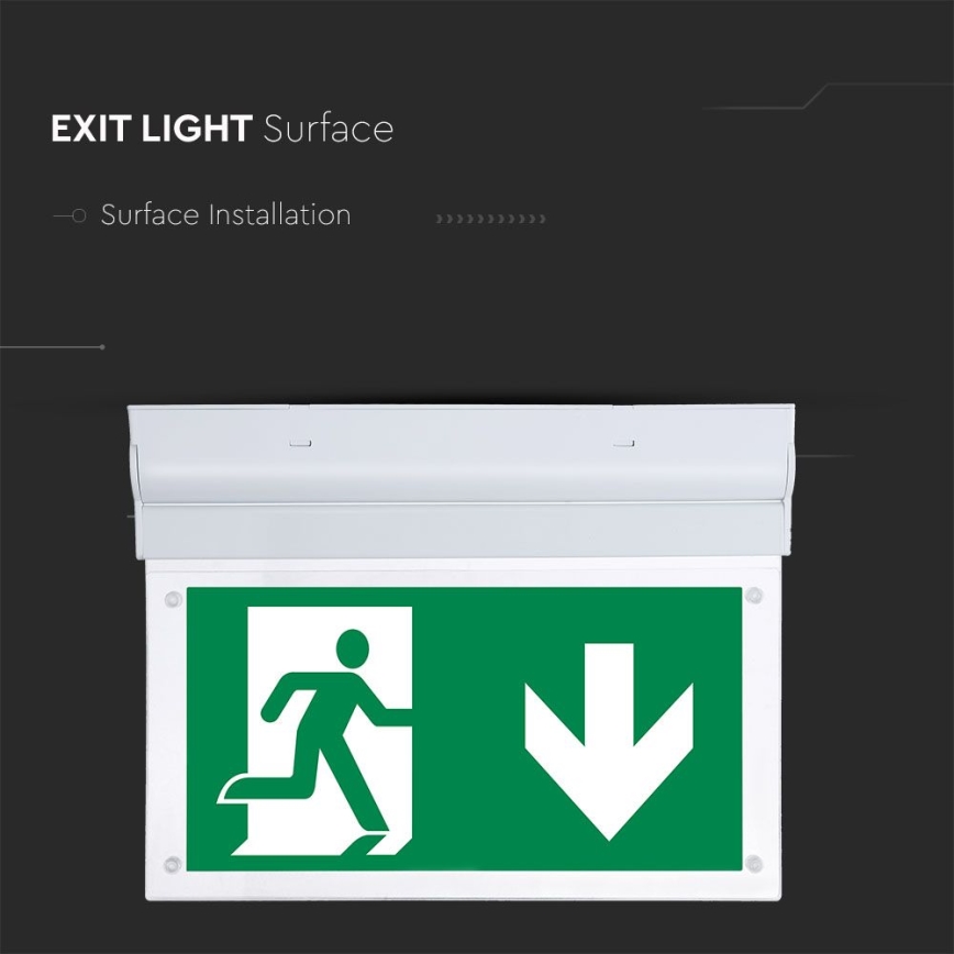 Lumière d'urgence EMERGENCY EXIT SAMSUNG CHIP LED/2W/230V 6000K