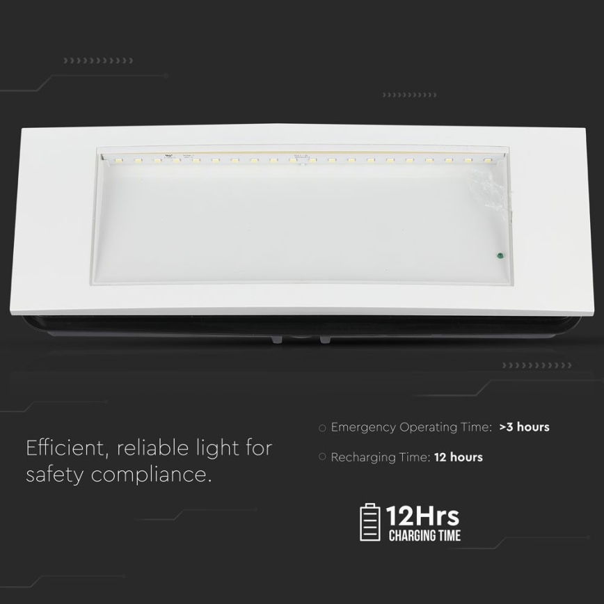Lumière d'urgence EMERGENCY EXIT SAMSUNG CHIP LED/3,8W/230V 6000K