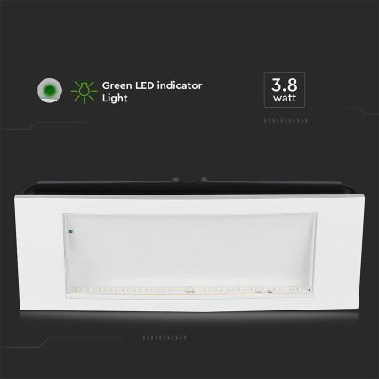 Lumière d'urgence EMERGENCY EXIT SAMSUNG CHIP LED/3,8W/230V 6000K
