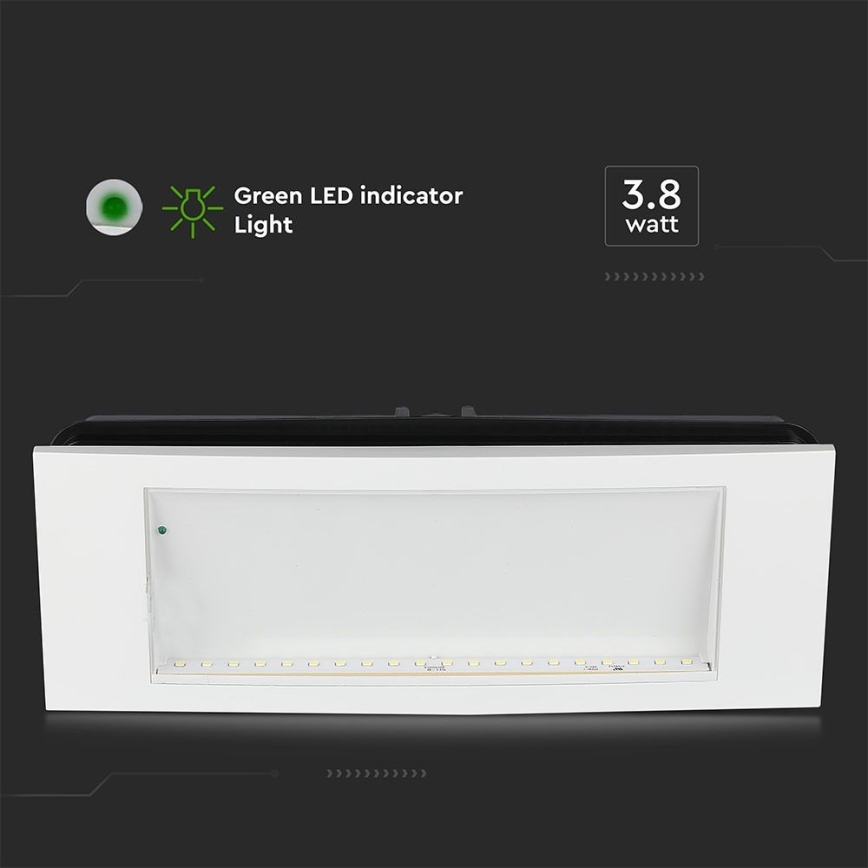 Lumière d'urgence EMERGENCY EXIT SAMSUNG CHIP LED/3,8W/230V 6000K