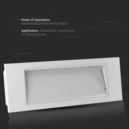 Lumière d'urgence EMERGENCY EXIT SAMSUNG CHIP LED/3,8W/230V 6000K